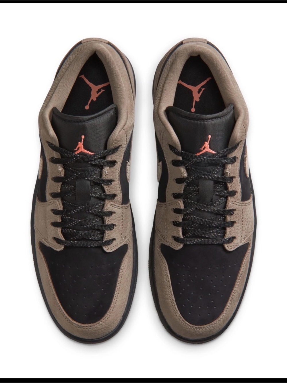 Men’s Air Jordan 1 Low SE in Black, Olive Grey, and Light Wild Mango Accents Sz